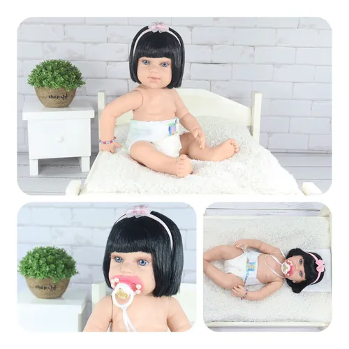 Boneca Bebê Reborn Princesa Realista Acompanha Acessórios - ShopJJ