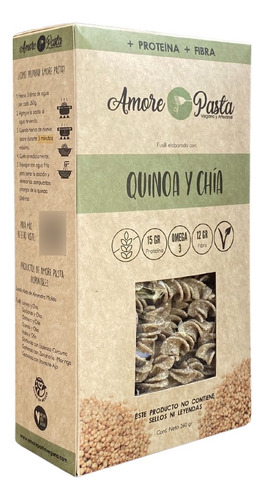 Fusilli De Quinoa Amore Pasta 260g De Proteína Sin Gluten
