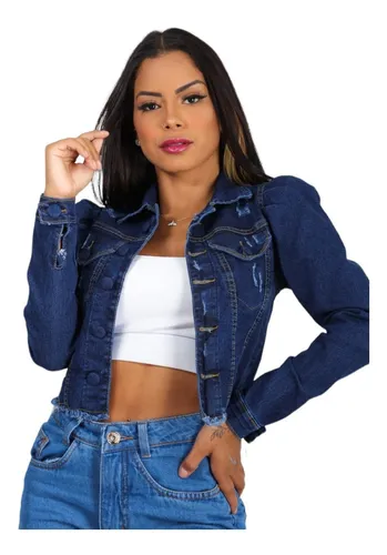 Jaqueta jeans feminina store no mercadolivre