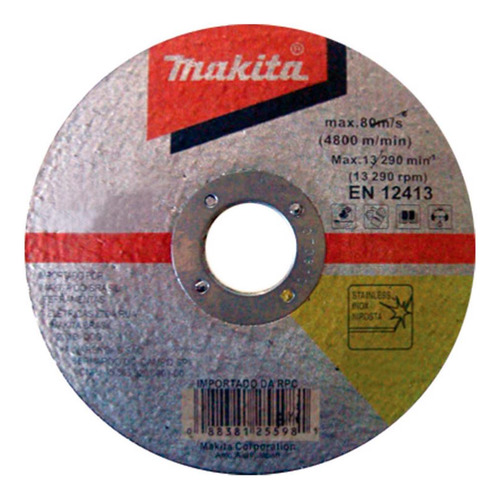 Disco De Corte 180x2x22,23 Inox D-20024-10 Makita Com 10 Pçs