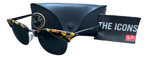 Anteojos Ray-ban Rb3016 Clubmaster 1157 Color Carey Club Master Carey (havana) Verde Oscuro Carey Con Detalles En Negro Carey ( Havana ) (Usado)
