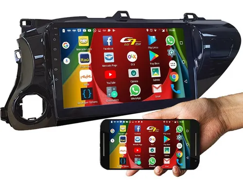 comprar Multimidia Toyota Hilux 2021 Espelha Ios Camera Moldura Tv