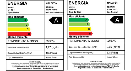 Calefont Solar Tiro Forzado 13 Litros Termic Gas Natural