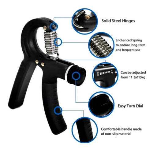Hand Grip Com Mola Ajustável 5kg A 60kg Para Punho Fitness
