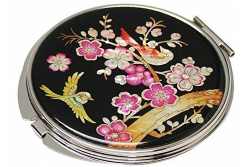 Madre De Pearl Rosa Coreano Plum Flor Árbol Y Diseño De Pája