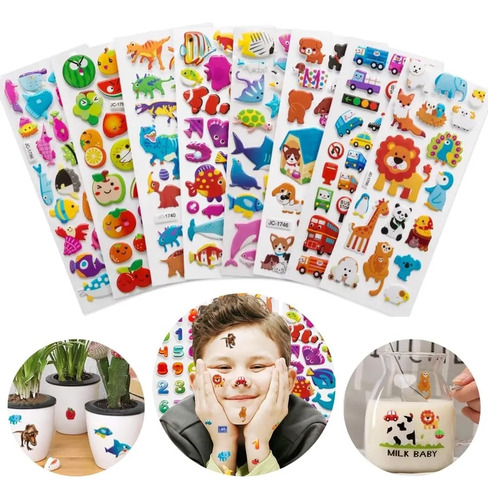 Pegatinas Para Niños 3d Puffy Kid Stickers 20 Hojas