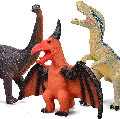 Imagen 8 de 9 de 6 Piezas De Juguetes De Dinosaurios Jumbo Para Niños