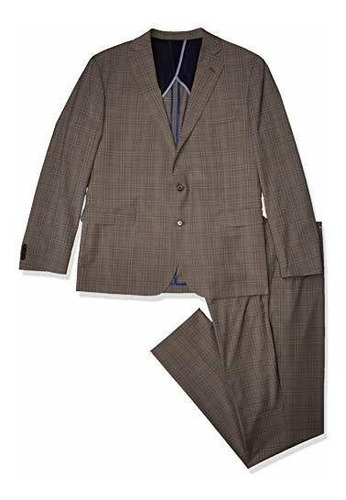 Traje De Corte Entallado Para Hombre Cole Haan, Cuadros Gris