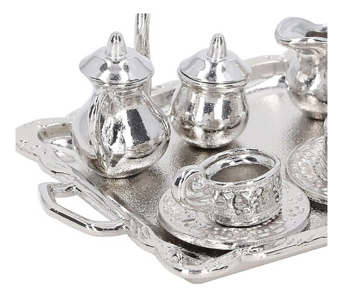 Miniatura Casa De Muñecas: Juego De Té De Aleación Y