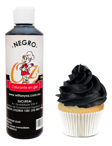 Colorante Negro Comestible En Gel Grande 240 Ml Repostería