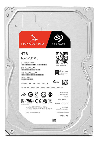 Disco Duro Interno De Disco Duro Seagate Ironwolf Pro De 4 T