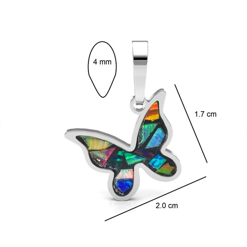 Imagen 3 de 9 de Dije Mariposa Opalo Y Plata 925 Mujer Agálea