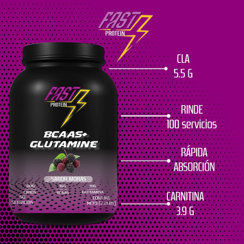 Aminoácidos Bcaas + Glutamina Fast 1kg Varios Sabores Naranja
