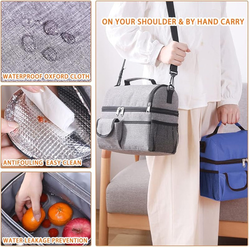 Thermal Lunch Box With Double Compartment And Strap
