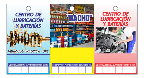 Tarjeta Cambio Aceite Lubricentros Lubricación X500