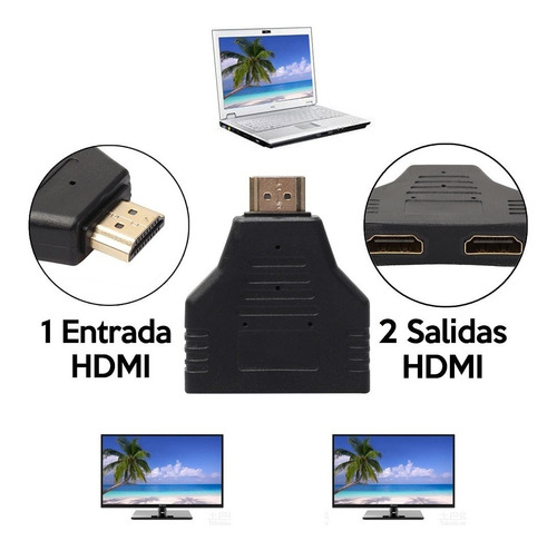 Adaptador Convertidor Hdmi Macho A Dos Hdmi Hembra