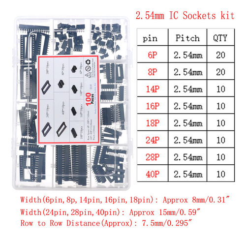 Set Sockets Ic Kit Surtido De Circuitos De Chips Ic Integrad