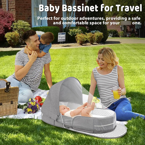 Moisés De Viaje Portátil Para Bebé Plegable Con Mosquitera