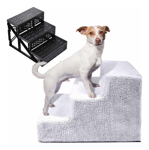 Escalera Rampa Para Mascota Perro Portátil Plegable Gris