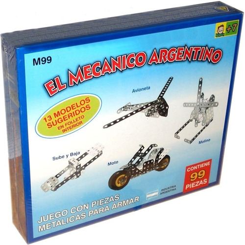 Juego Para Armar Metalico El Mecanico Argentino 99pz. Mecano