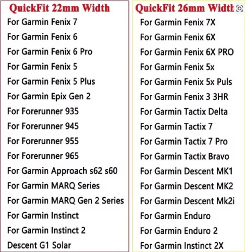 Pulseira P/ Garmin 26mm Fenix 5x 6x 7x Tactix Descet Enduro