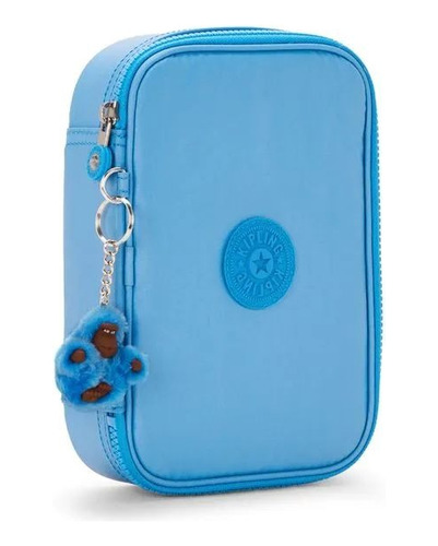Estojo Grande 100 Pens Kipling Azul Turquesa Metalizado