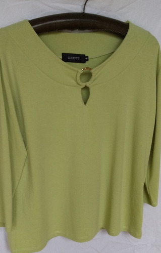 Remera Mujer Talle 4 Ted Bodin Usada Manga 3/4 Color Verde