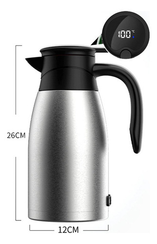 - Hervidor De Agua Para Coche De 12v, Taza De Plata