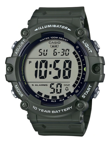 Reloj Casio Digital Ae1500 Ae-1500whx-3avcf Verde Verde Oscuro Verde Oscuro