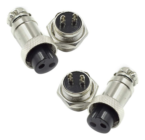 Hxchen 2 Pin Metal Macho Hembra Panel Conector 0.630 In Gx16