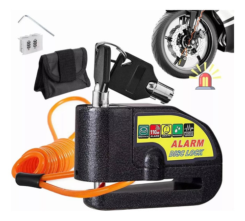 Alarma Motocicle Bloqueo Impermeable Freno Disco Candado