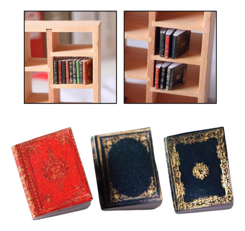 Juego De 6 Mini Libro De Casa De Muñecas Hecho A Mano 1/6