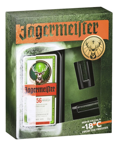 Imagen 5 de 9 de Pack Licor Jagermeister 700ml + 2 Vasos Shot Oficiales.