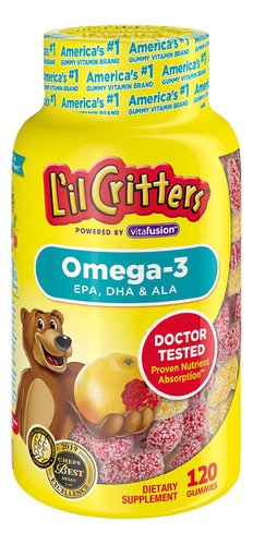 Omega 3 Para Niños 120 Gomitas Lil Critters