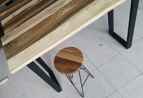 Imagen 9 de 10 de Desayunador Malcom 40x120cm Industrial Madera Guayubira