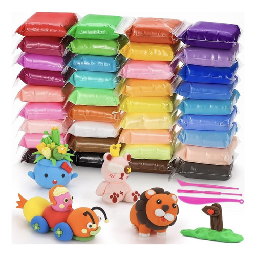 Foamy Moldeable Pack 24 Piezas Diferentes Colores Plastilina Color Mixto