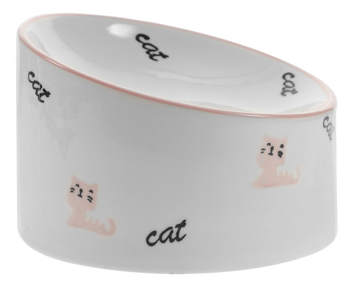 Cuenco Grande De Cerámica Con Bolsillo Inclinable Para Gatos