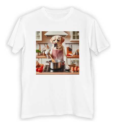 Remera Niño Labrador Perro Cocinando Cocina Comida M3