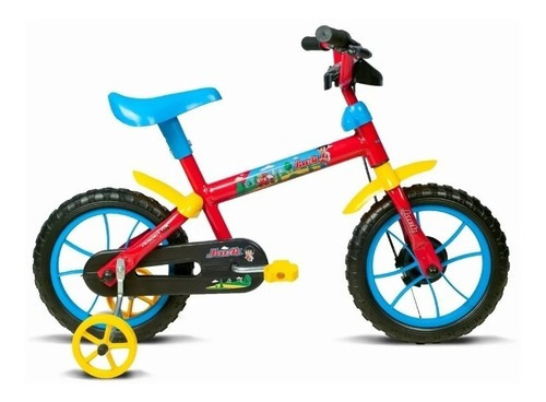 Bicicleta Infantil Aro 12 Jack Vermelho Com Azul E Amarelo Cor Vermelho/Azul