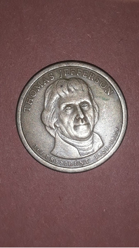 Imagen 1 de 2 de Moneda De Un Dolar De Año 2007 Conmenmorada A Thomas Jeffer.
