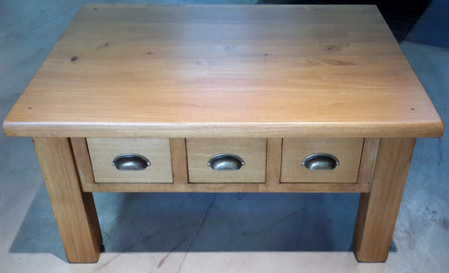 Mesa Ratona Madera Maciza C/cajones Lustre Hidro Laqueada