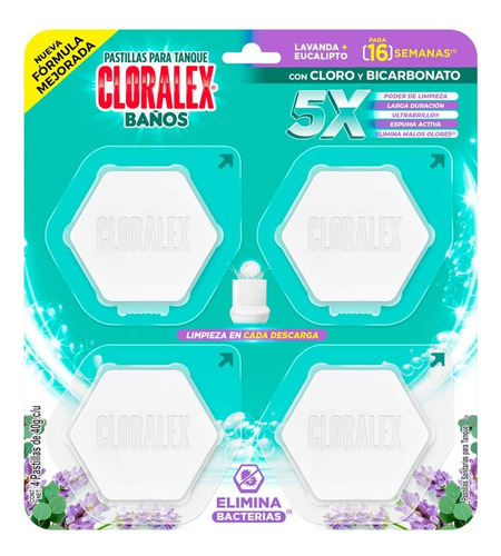 Cloralex Baños Pastillas Blancas Para Tanque 160gr