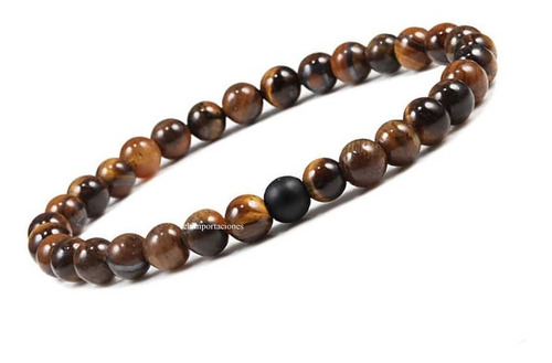 Pulseras De Distancia Ojo De Tigre + Ónix Mate -2 Pulseras
