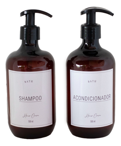 Frascos De Plastico 500ml Shampoo Y Acondicionador