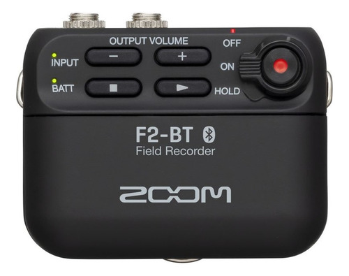Gravador Bluetooth portátil Zoom F2 Bt, microfone, cor lapela, cor preta