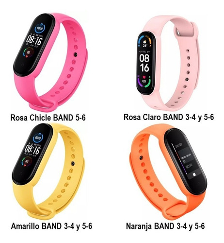 Imagen 6 de 7 de Set 2 Pulsera Correa De Reemplazo Xiaomi Mi Band 5 Mi Band 6