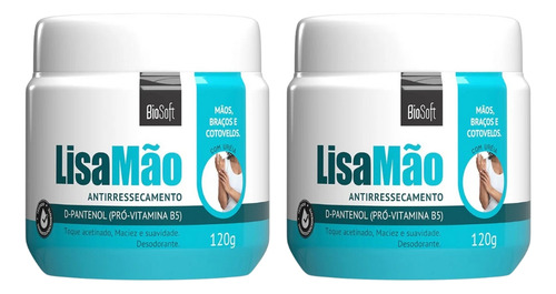 Creme Lisa Maos Bio Soft 120g Antirressecamento - Kit C/ 2un