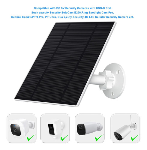 Panel Solar Cámara De Seguridad, Paneles Solares De 5w...