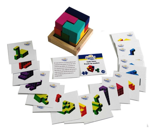 Imagen 1 de 5 de Ingeniacrea: Cubo Soma Puzzle De Bloques De Armar Con Retos