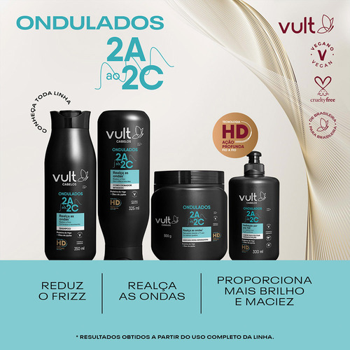 Kit 2 Condicionador Cabelo Ondulado Cacheados 2a 2b 2c Vult